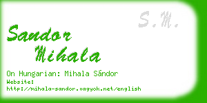 sandor mihala business card