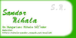 sandor mihala business card